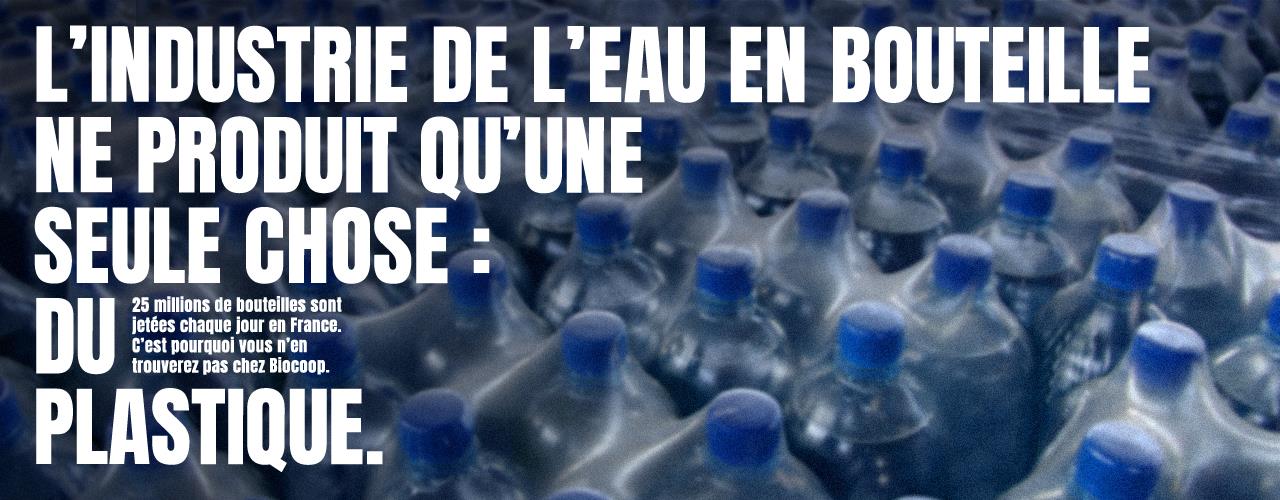    Arrêt de l'eau en bouteilles plastiques